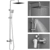 Colonne De Douche Mécanique|Auralum Max Colonne de Douche avec Robinetterie , Ensemble de Douche avec pommeau + douchette + flexible