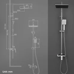 Colonne De Douche Mécanique|Auralum Max Colonne de Douche avec Robinetterie , Ensemble de Douche avec pommeau + douchette + flexible