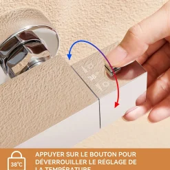 Colonne De Douche Thermostatique|Auralum Max Colonne de Douche avec Robinetterie Thermostatique, Ensemble de Douche avec pommeau + douchette