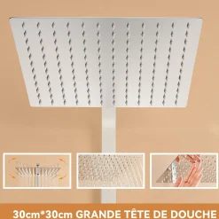 Colonne De Douche Thermostatique|Auralum Max Colonne de Douche avec Robinetterie Thermostatique, Ensemble de Douche avec pommeau + douchette