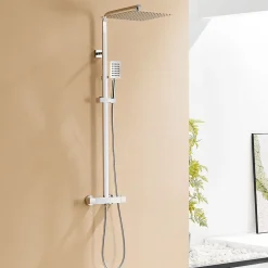 Colonne De Douche Thermostatique|Auralum Max Colonne de Douche avec Robinetterie Thermostatique, Ensemble de Douche avec pommeau + douchette