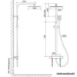 Colonne De Douche Thermostatique|Auralum Max Colonne de Douche avec Robinetterie Thermostatique, Ensemble de Douche avec pommeau + douchette
