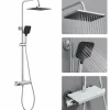 Lohneo Max Colonne de Douche avec Robinetterie Thermostatique Lonheo max Ensemble de Douche avec Etagère, Douchette 3 jets