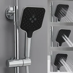 Lohneo Max Colonne de Douche avec Robinetterie Thermostatique Lonheo max Ensemble de Douche avec Etagère, Douchette 3 jets