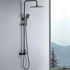 Auralum Max Colonne de Douche avec Robinetterie , Ensemble de Douche avec pommeau + douchette + flexible
