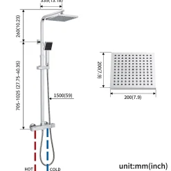 Colonne De Douche Thermostatique|Auralum Max Colonne de Douche avec Robinetterie Thermostatique Ensemble de Douche avec Tête de Douche de 10 pouces