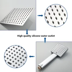 Auralum Max Colonne de Douche avec Robinetterie Thermostatique, Ensemble de Douche avec pommeau + douchette + flexible