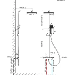 Auralum Max Colonne de Douche avec Robinetterie Thermostatique, Ensemble de Douche avec pommeau + douchette + flexible