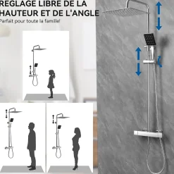 Colonne De Douche Thermostatique|Sofetiy Max Colonne de Douche avec Robinetterie Thermostatique, Auralum MAX Ensemble de Douche avec pommeau + douchette