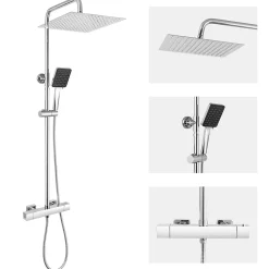 Colonne De Douche Thermostatique|Sofetiy Max Colonne de Douche avec Robinetterie Thermostatique, Auralum MAX Ensemble de Douche avec pommeau + douchette