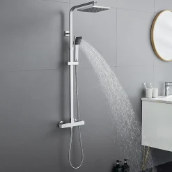 Auralum Max Colonne de Douche avec Robinetterie Thermostatique, Ensemble de Douche avec pommeau + douchette