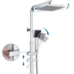Auralum Max Colonne de Douche avec Robinetterie Thermostatique, Ensemble de Douche avec pommeau + douchette