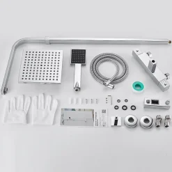 Auralum Max Colonne de Douche avec Robinetterie Thermostatique, Ensemble de Douche avec pommeau + douchette