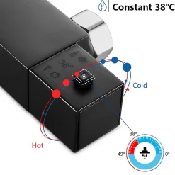 Auralum Max Colonne de Douche avec Robinetterie Thermostatique, Ensemble de Douche avec pommeau + douchette + flexible