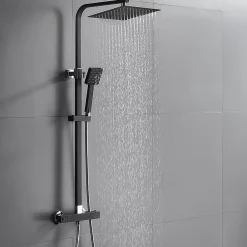 Auralum Max Colonne de Douche avec Robinetterie Thermostatique, Ensemble de Douche avec pommeau + douchette + flexible