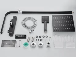 Auralum Max Colonne de Douche avec Robinetterie Thermostatique, Ensemble de Douche avec pommeau + douchette + flexible