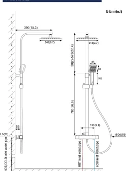 Auralum Max Colonne de Douche avec Robinetterie Thermostatique, Ensemble de Douche avec pommeau + douchette + flexible