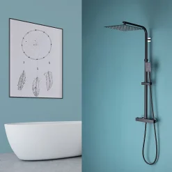 Colonne De Douche Thermostatique|Auralum Max Colonne de Douche avec Robinetterie Thermostatique, Ensemble de Douche avec pommeau + douchette