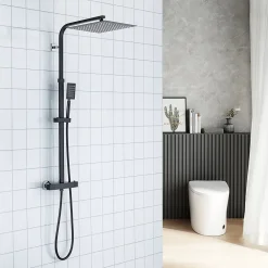 Colonne De Douche Thermostatique|Auralum Max Colonne de Douche avec Robinetterie Thermostatique, Ensemble de Douche avec pommeau + douchette