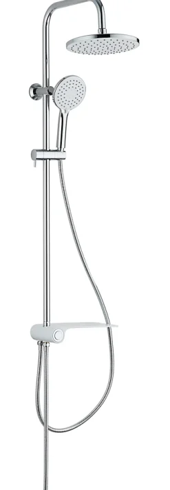 Colonne De Douche Sans Robinetterie| Colonne de douche avec étagère blanche