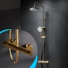 Colonne De Douche Thermostatique|Am.Pm Europe Colonne de douche baignoire thermostatique Système de douche avec mitigeur thermostatique, doré, F07XA499 X-Joy AM.PM