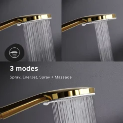 Colonne De Douche Thermostatique|Am.Pm Europe Colonne de douche baignoire thermostatique Système de douche avec mitigeur thermostatique, doré, F07XA499 X-Joy AM.PM