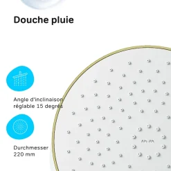 Colonne De Douche Thermostatique|Am.Pm Europe Colonne de douche baignoire thermostatique Système de douche avec mitigeur thermostatique, doré, F07XA499 X-Joy AM.PM