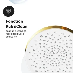 Colonne De Douche Thermostatique|Am.Pm Europe Colonne de douche baignoire thermostatique Système de douche avec mitigeur thermostatique, doré, F07XA499 X-Joy AM.PM