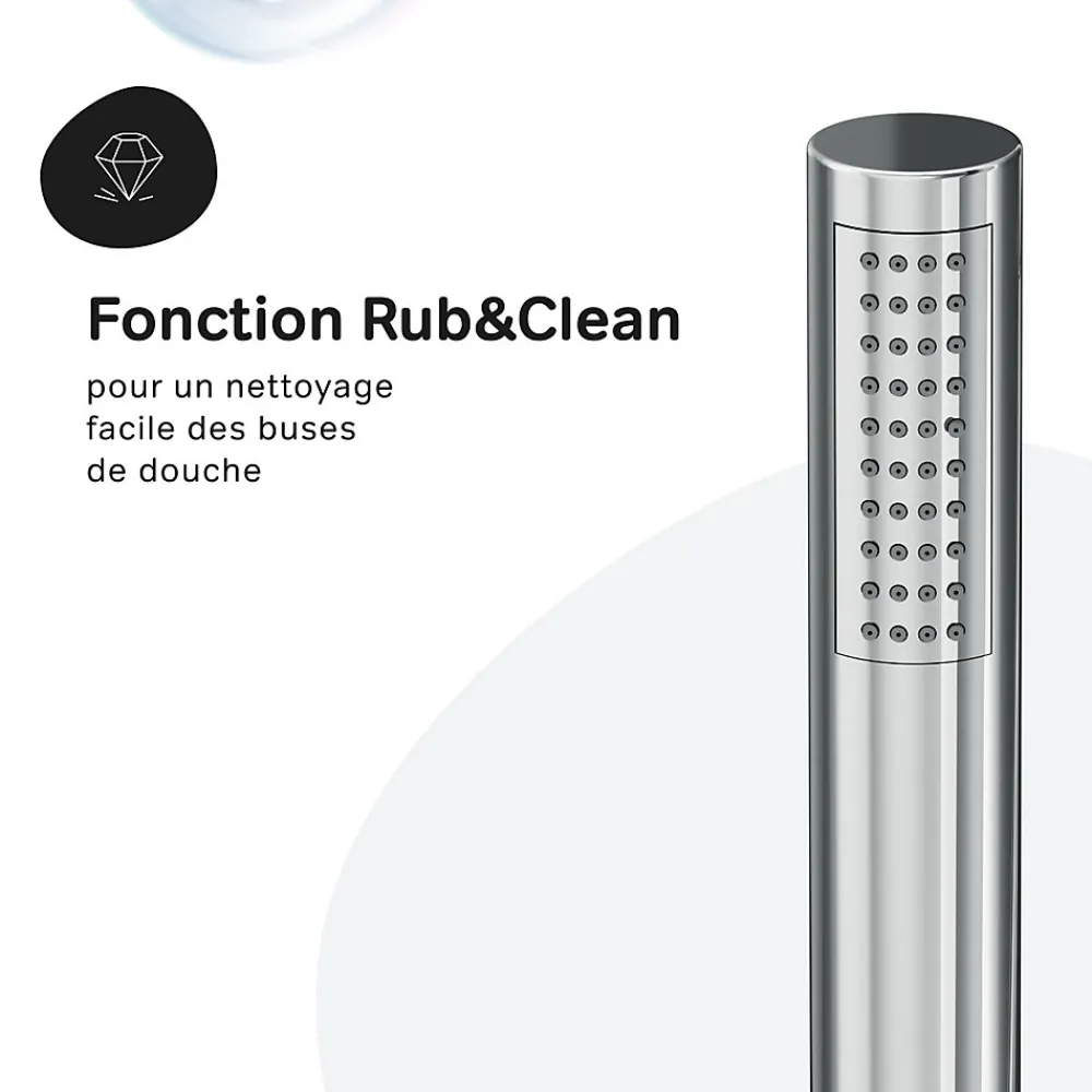 Colonne De Baignoire|Am.Pm Europe Colonne de douche baignoire sans robinet, Système de douche, Barre de douche Chromé, Spike F07PA000 AM PM