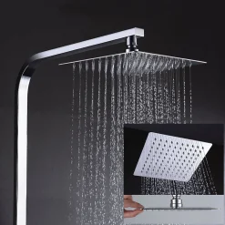 Colonne De Douche Mécanique|Kibath Colonne de douche carrée EXTRA FLAT, 73-122 cm, finition chrome poli, en laiton