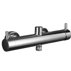 Kibath Colonne de douche carrée monocommande VERARA, 83-126 cm, finition chrome poli, en laiton