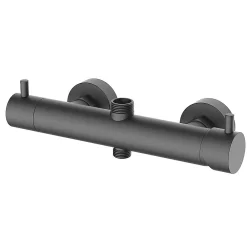 Colonne De Douche Mécanique|Kibath Colonne de douche carrée monocommande GUN METAL finition graphite/anthracite mat en laiton