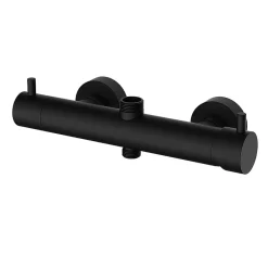 Colonne De Douche Mécanique|Kibath Colonne de douche carrée monocommande TOR avec finition NOIR mat en laiton