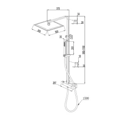 Colonne De Douche Thermostatique|Essebagno Colonne de douche carrée thermostatique noire Square II