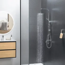 Colonne De Douche Sans Robinetterie|Bain-Bain Colonne de douche Carree Chrome KARY -
