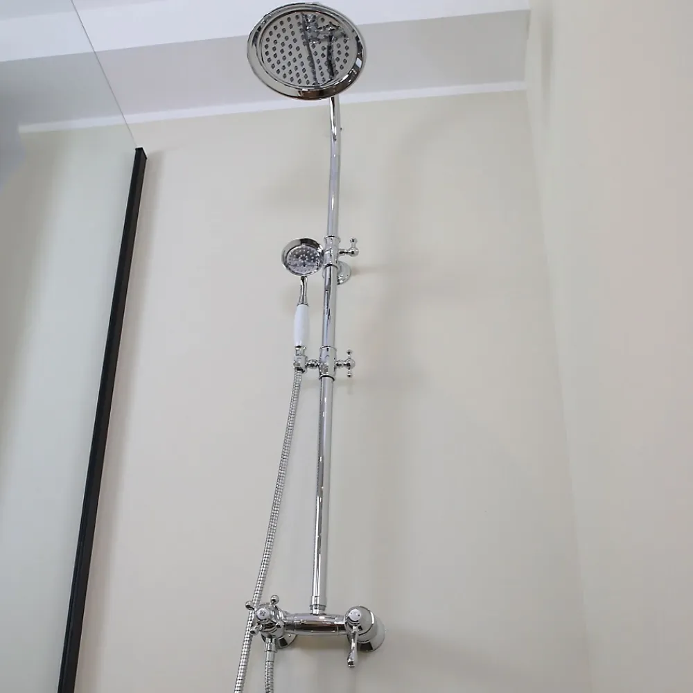 Essebagno Colonne de douche chromé rétro mitigeur mécanique Leeds 2