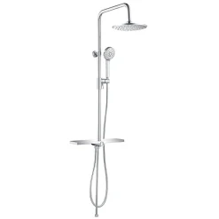 Colonne De Douche Sans Robinetterie|Bain-Bain Colonne de douche Chrome Avec Tablette KIRA -