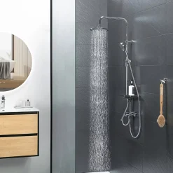 Colonne De Douche Sans Robinetterie|Bain-Bain Colonne de douche Chrome Avec Tablette KIRA -