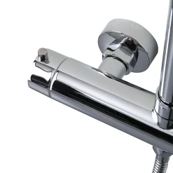 Pommeau De Douche, Flexible Et Barre De Douche|Kiamami Valentina Colonne De Douche Chromée Avec Pomme De Douche Fixe, Douchette À Main Extractible Et Inverseur.