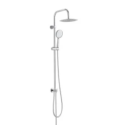 Colonne De Douche Sans Robinetterie|Valentin Colonne de douche classique à raccorder sur robinetterie avec pomme de tête, douchette et flexible, chrome Classic
