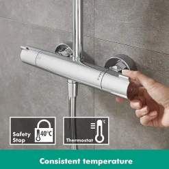 Colonne De Douche Thermostatique|Hansgrohe Colonne de douche Crometta E 240 chromé 27271000
