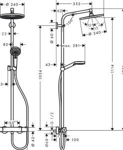 Hansgrohe Colonne de douche Crometta S 240 chromé 27267000