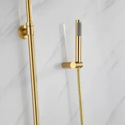 Robinet De Douche|Hudor Colonne de douche dorée SC008 collection Scamandre