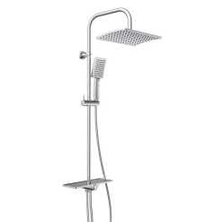 Eisl Colonne de douche EASY DELUXE chromé avec pommeau de douche effet pluie - raclette incluse