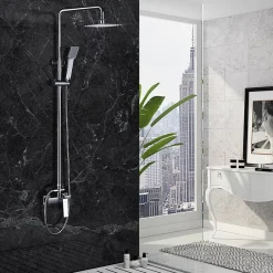 Imex Products Colonne de douche ELAN Mitigeur monocommande Chromé BrillantOr brosséBlanc matChroméNoir matCanon de fusil couleur Chromé Brill