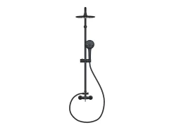 Vente-unique Colonne de douche en acier inoxydable noir mat - 116 cm - AITA
