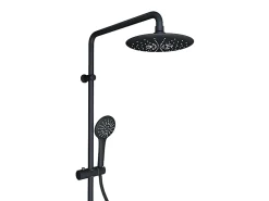Vente-unique Colonne de douche en acier inoxydable noir mat - 116 cm - AITA