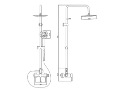 Vente-unique Colonne de douche en acier inoxydable noir mat - 116 cm - AITA