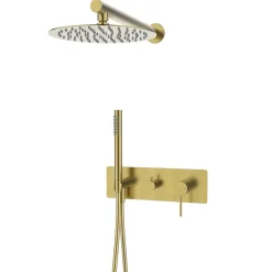 Colonne De Douche Encastrable|Essebagno Colonne de douche encastrée mécanique or brossé Envol