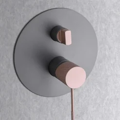 Colonne De Douche Encastrable|Imex Colonne de Douche Encastrée Anti-Calcaire Gris et Champagne LINE GPD038/GC